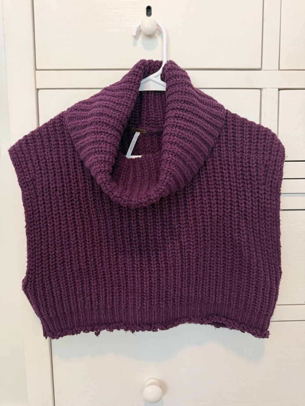 NWT Free People Turtleneck Knit Cropped Sweater Vest - Purple